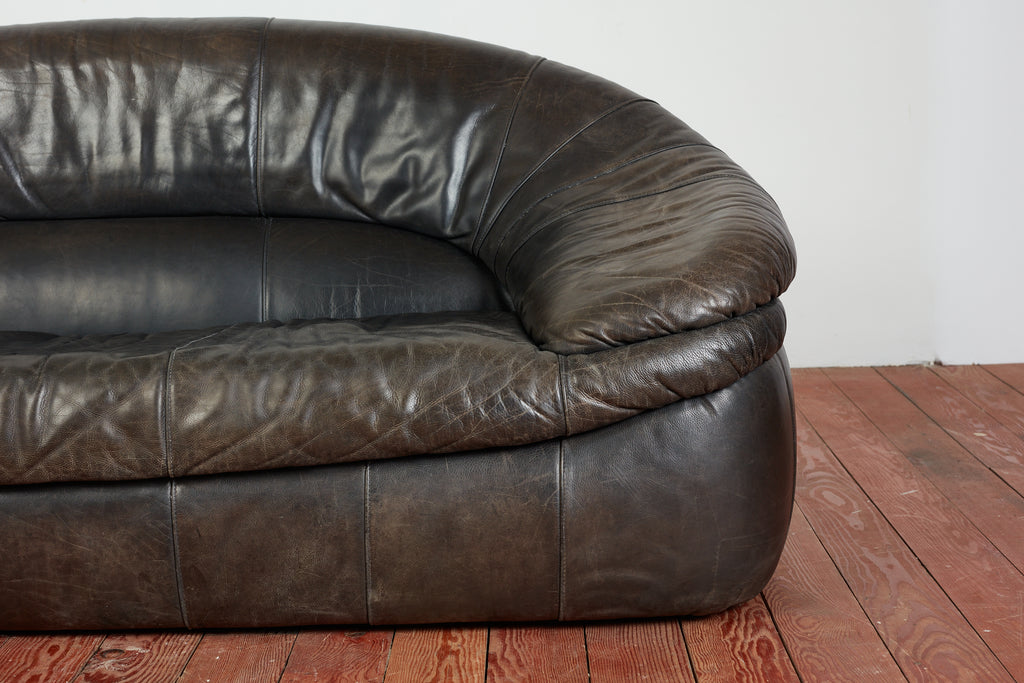 1970's Italian Leather Sofa