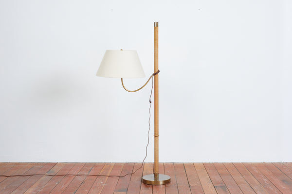 Italian Rope & Leather Floor lamp - 1950s