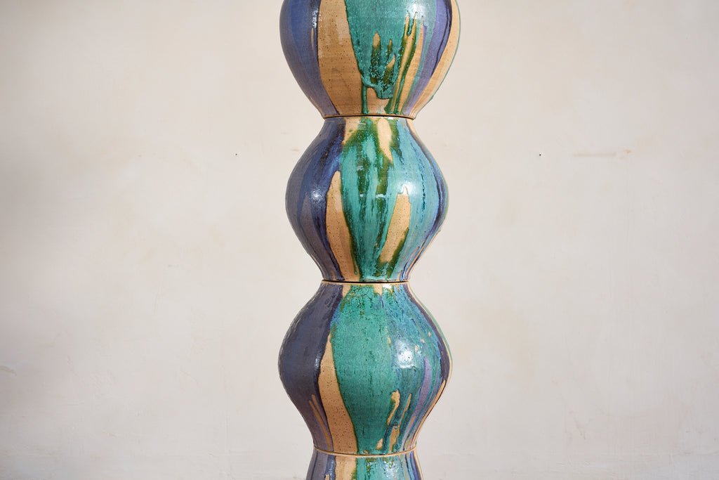Gigantic Ceramic Totem Floor Lamp by Alex Reed