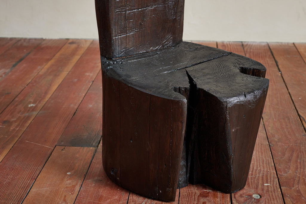Black Primitive Log chair