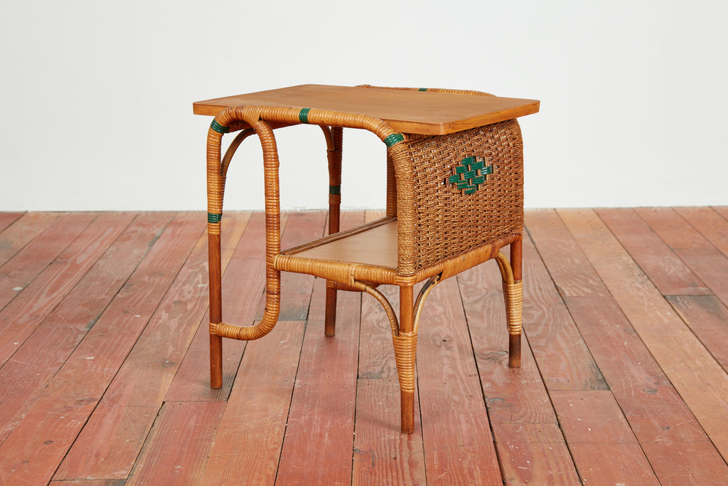 Italian Wicker Side Table