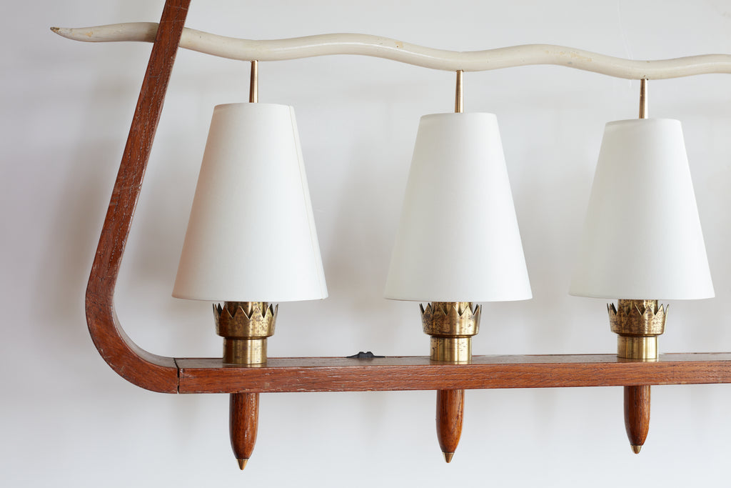 Giant 1930's Italian Wood Chandelier