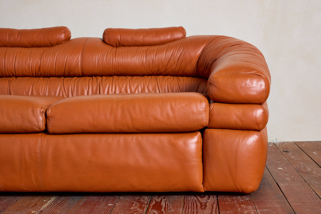 Leather Sofa by De Pas, D'urbino, Lomazzi