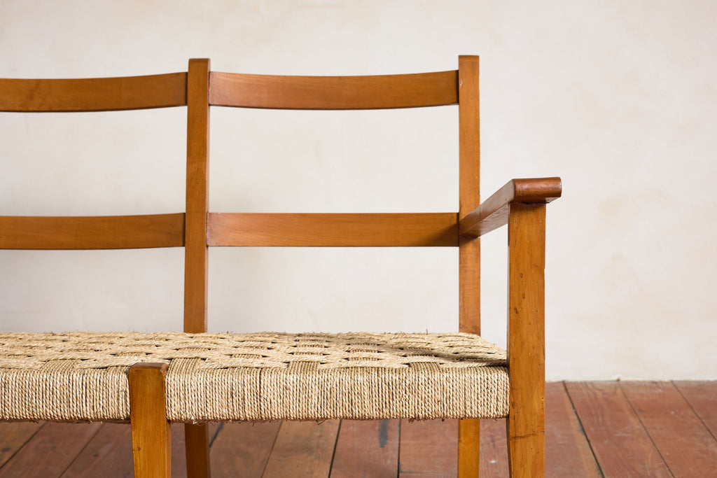 1950's Italian Woven Bench