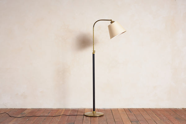 Jacques Adnet Style Floor Lamp - Black