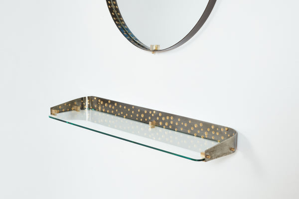 Teardrop Mirror w/shelf by Ambrogio & De Berti