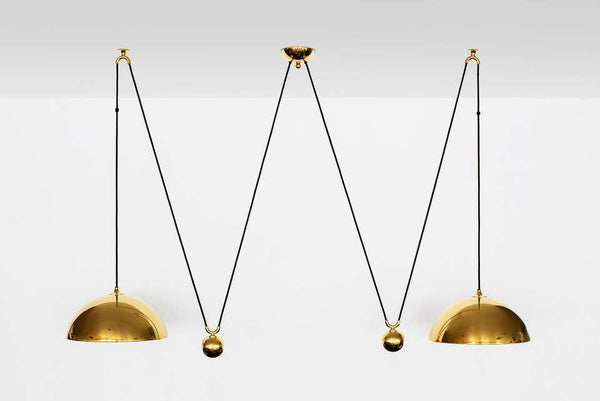 Florian Schulz Attributed Double Dome Counterbalance Pendant