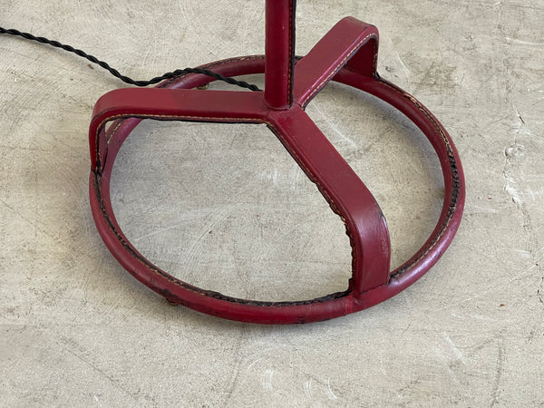Jacques Adnet Red Leather Floor Lamp