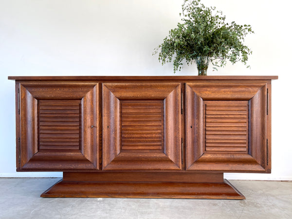 1940's Ribbed Oak Cabinet