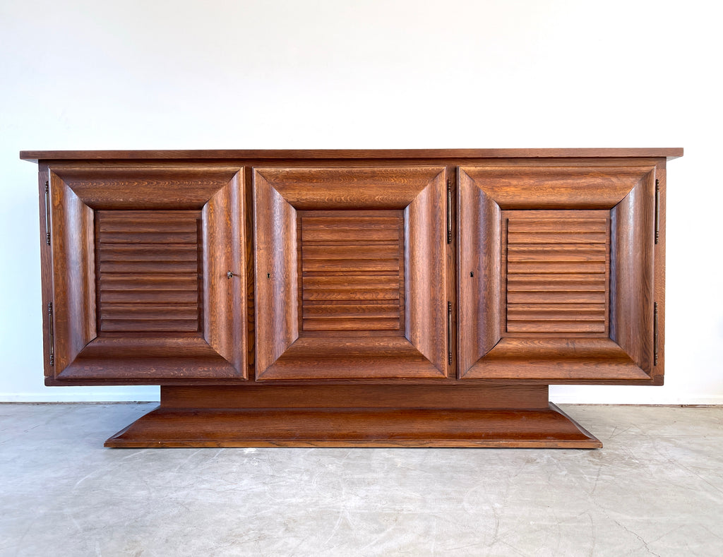 1940's Ribbed Oak Cabinet
