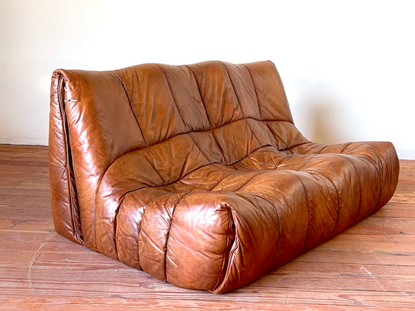 Leather Settee by Roche Bobois