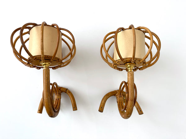Louis Sognot Bamboo Sconces