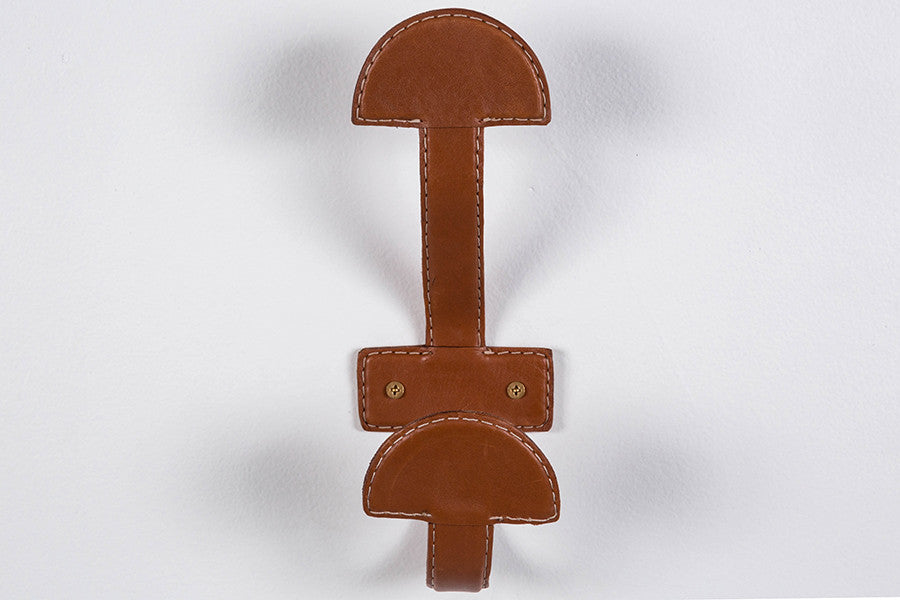 Atelier Leather Wrapped Double Hook, Tan