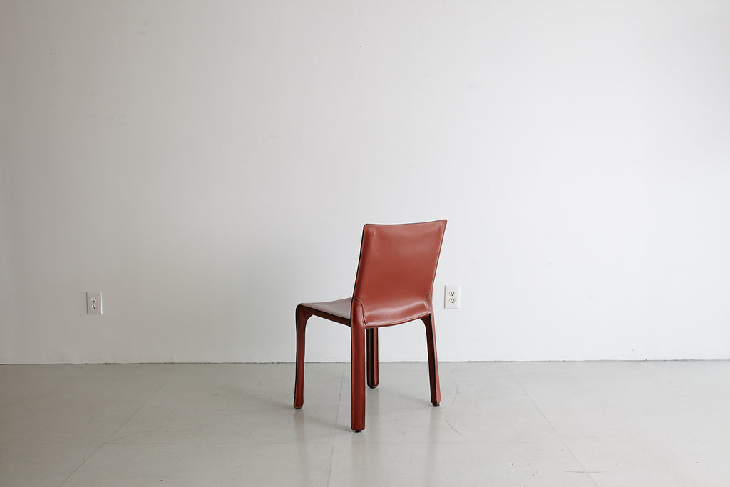 Cassina Cab Side Chairs in Red Leather