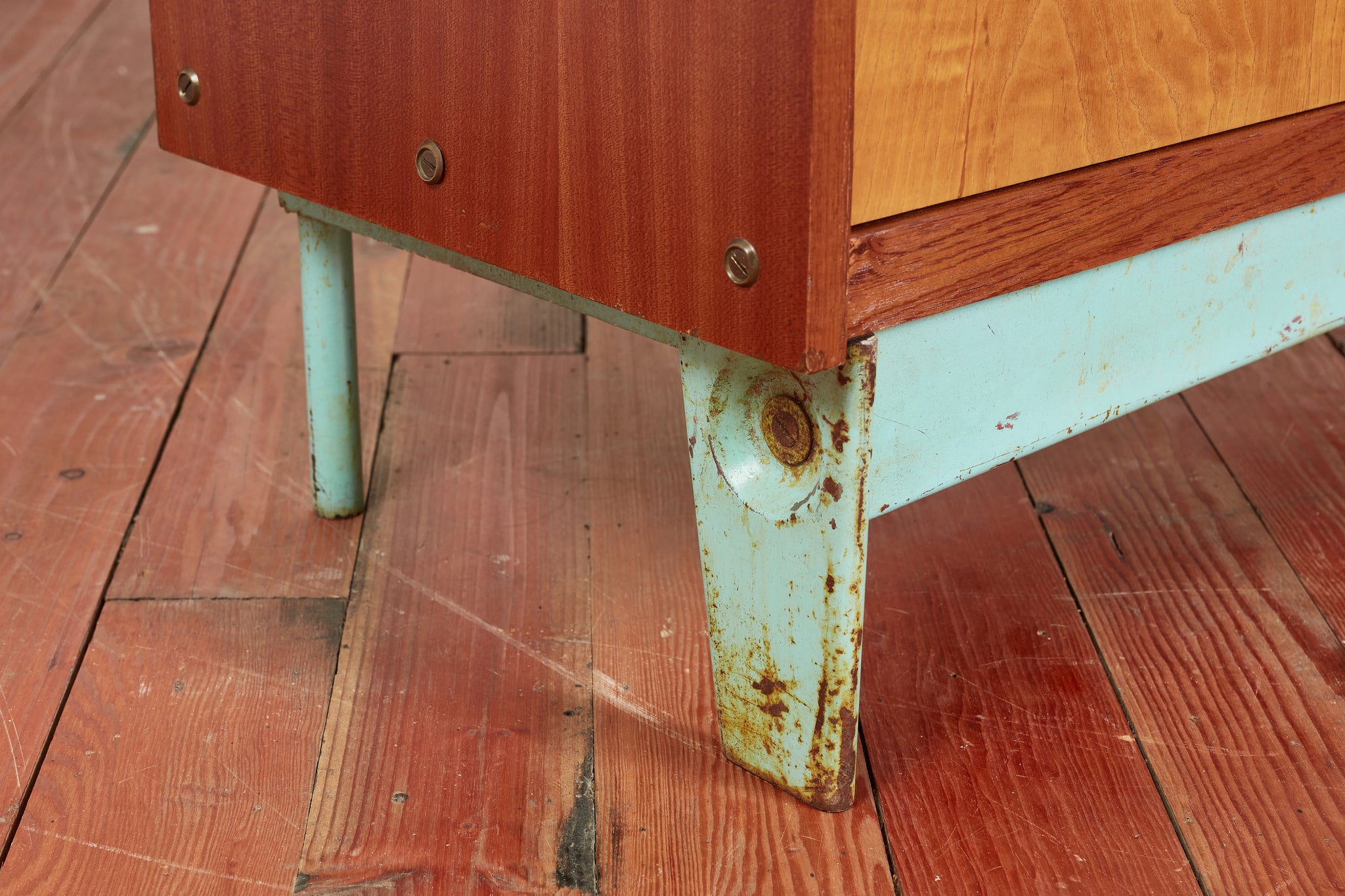 Massive Jean Prouve Style Cabinet - Orange Furniture Los Angeles