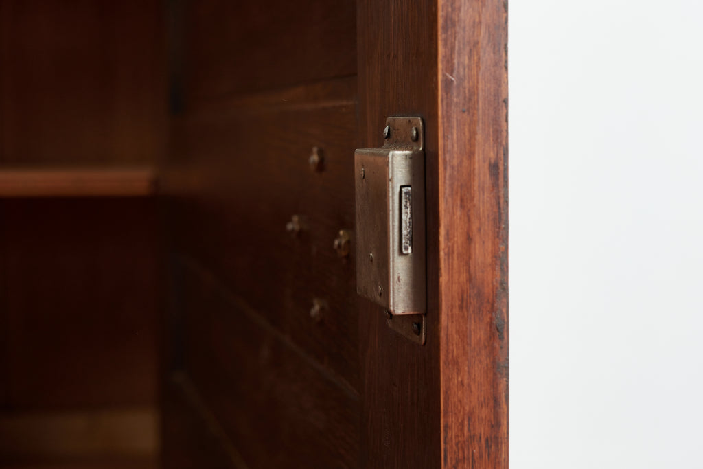 Massive Charles Dudouyt Oak Sideboard w/ brass circle handles