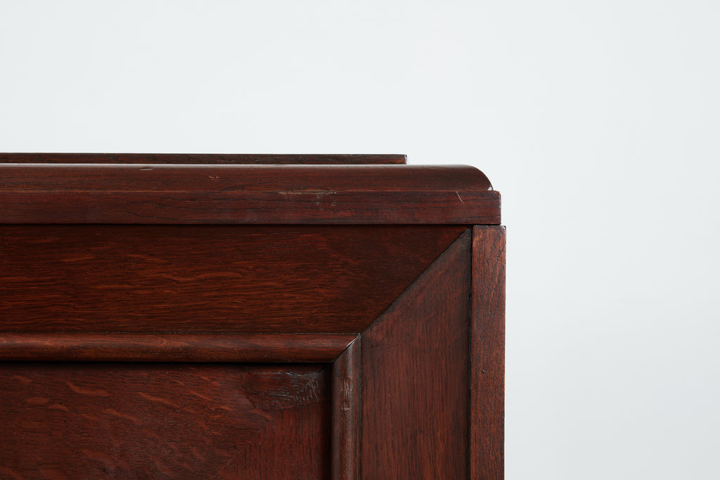 Massive Charles Dudouyt Oak Sideboard w/ brass circle handles