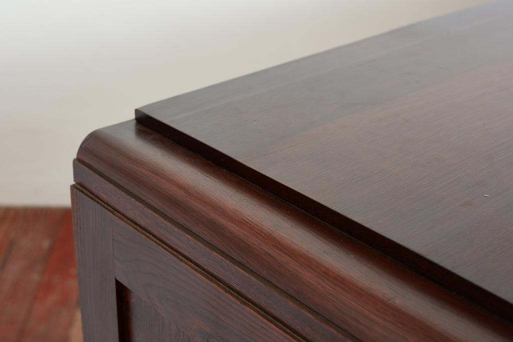 Massive Charles Dudouyt Oak Sideboard w/ brass circle handles