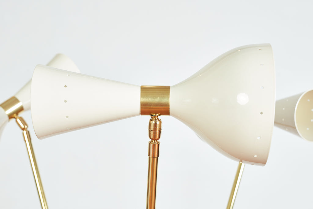 Three-Light Tripod Stilnovo Style Floor Lamp