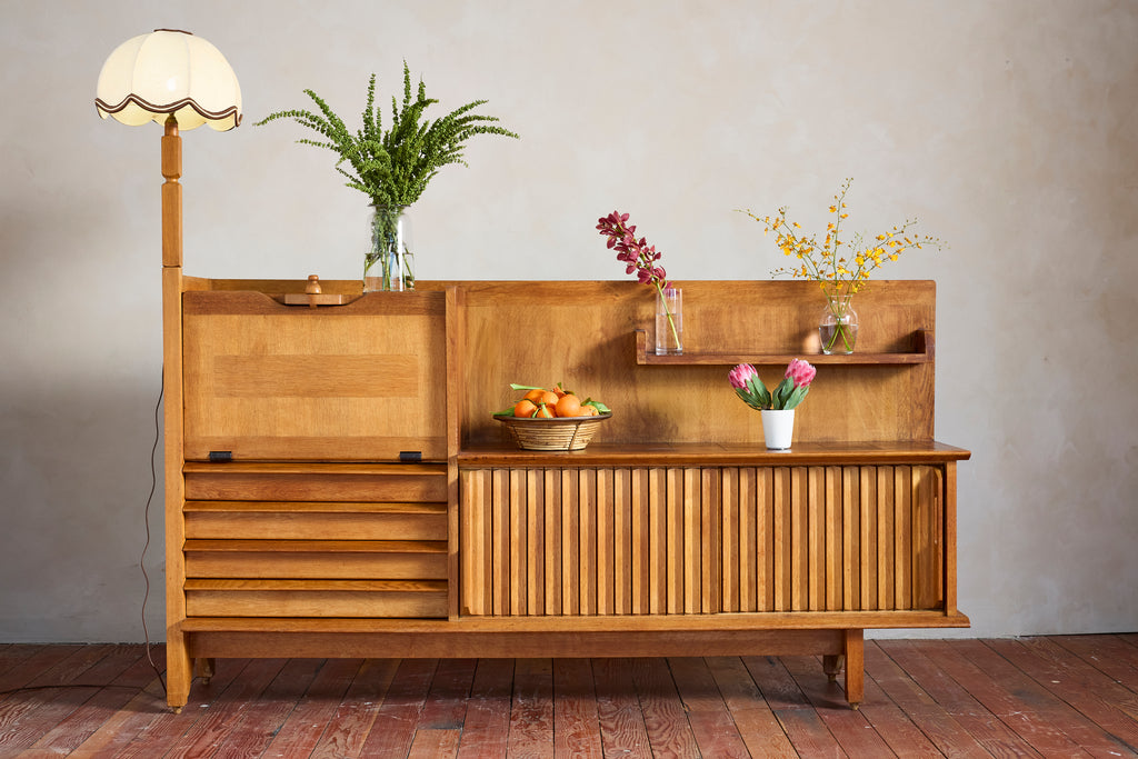 Guillerme et Chambron Sideboard with Lamp