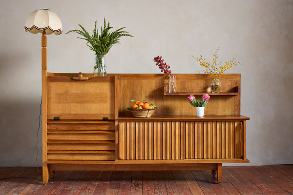 Guillerme et Chambron Sideboard with Lamp