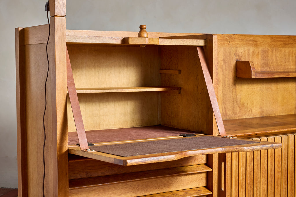 Guillerme et Chambron Sideboard with Lamp