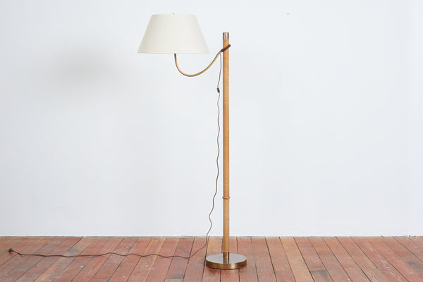 Italian Rope & Leather Floor lamp - 1950s