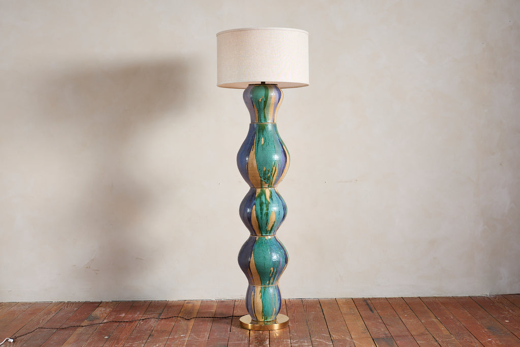 Gigantic Ceramic Totem Floor Lamp by Alex Reed