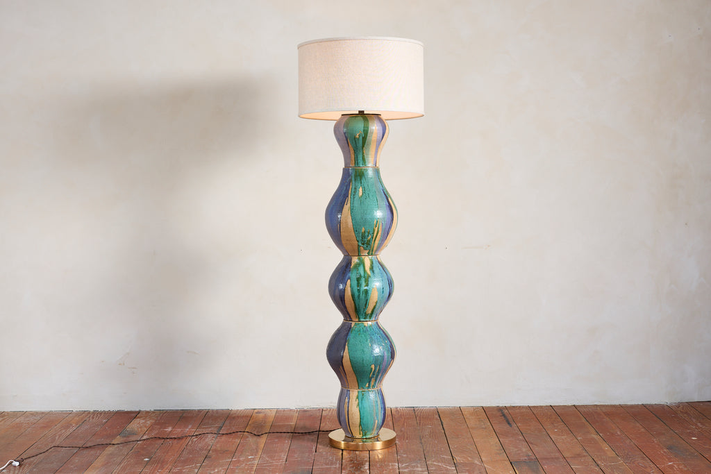 Gigantic Ceramic Totem Floor Lamp by Alex Reed