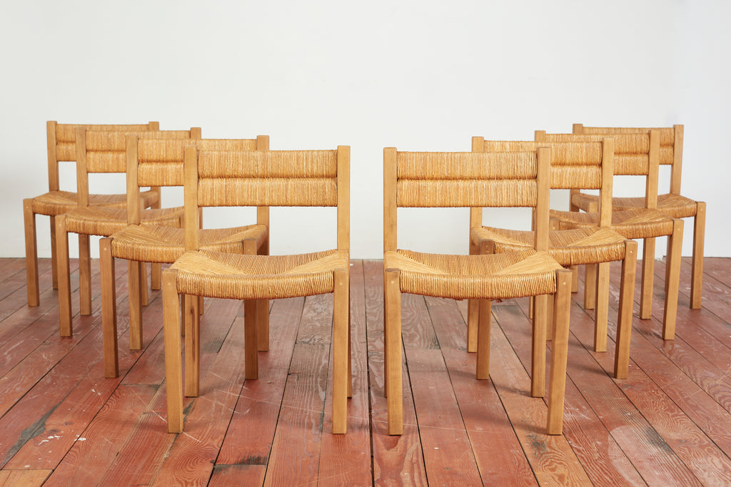 French Straw Dining Chairs - Set of 8