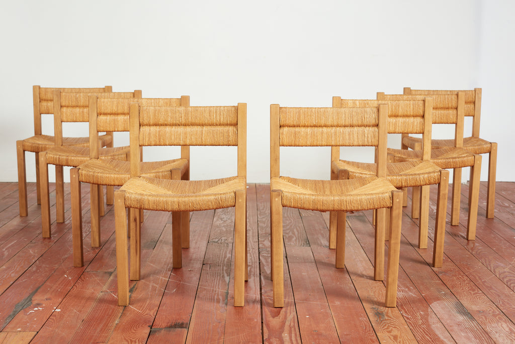 French Straw Dining Chairs - Set of 8