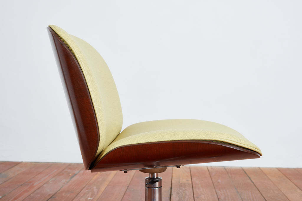 Ico Parisi Office Chair, Yellow Leather