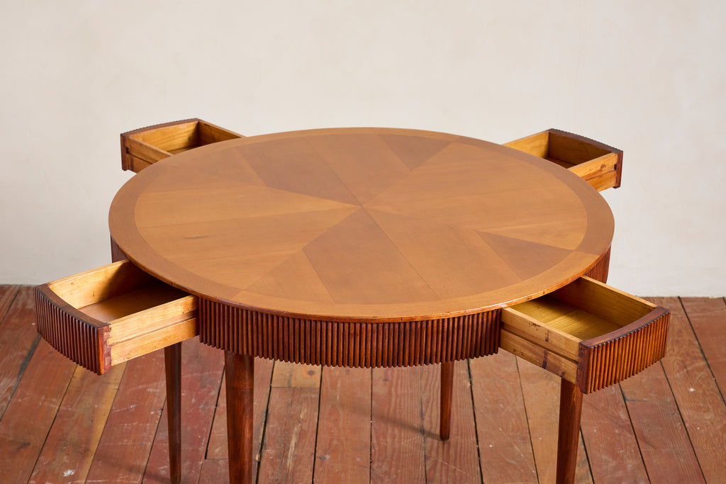 1940's Italian Oak Table w/ Drawers