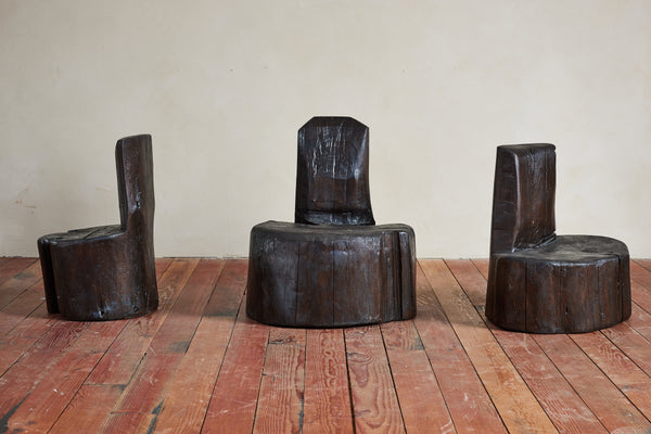 Black Primitive Log chair