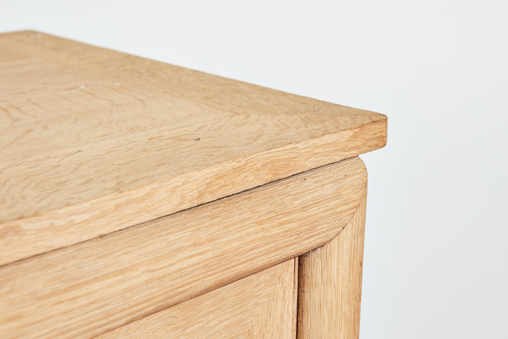 1940's Oak Sideboard With Burgundy Marble