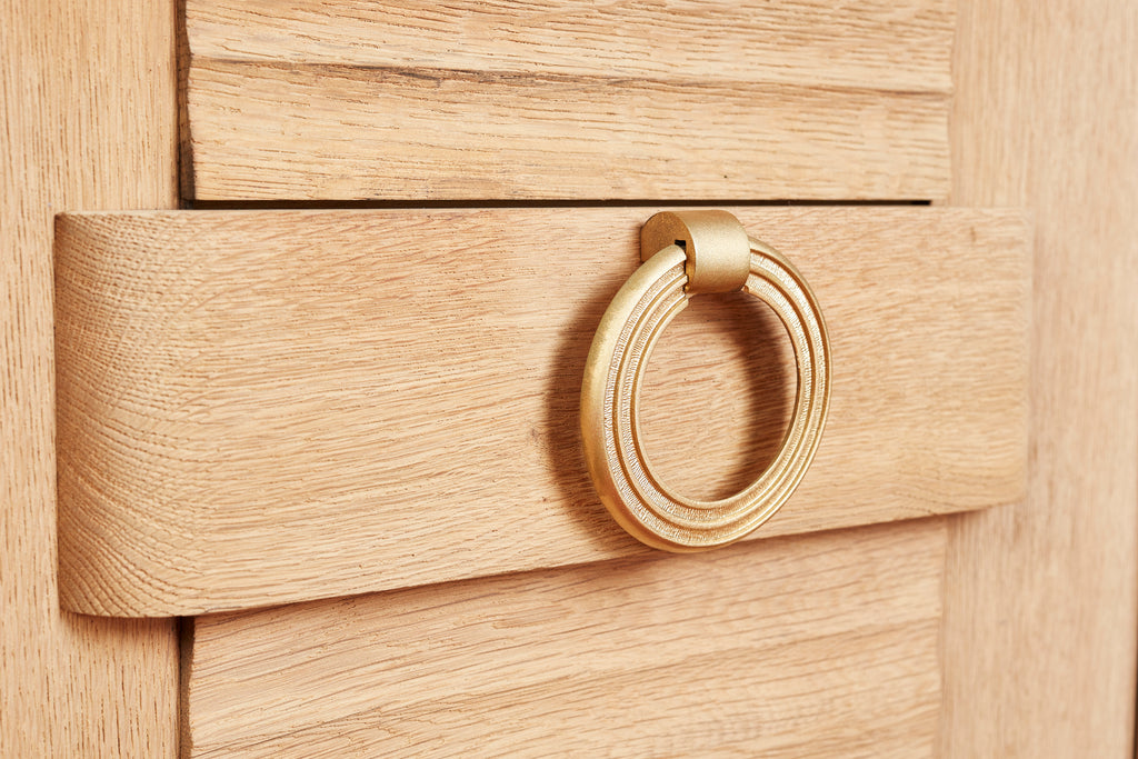 1940's Oak Sideboard With Burgundy Marble