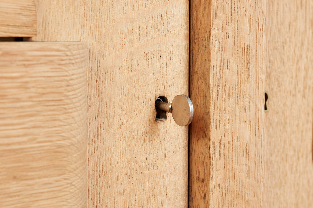 1940's Oak Sideboard With Burgundy Marble