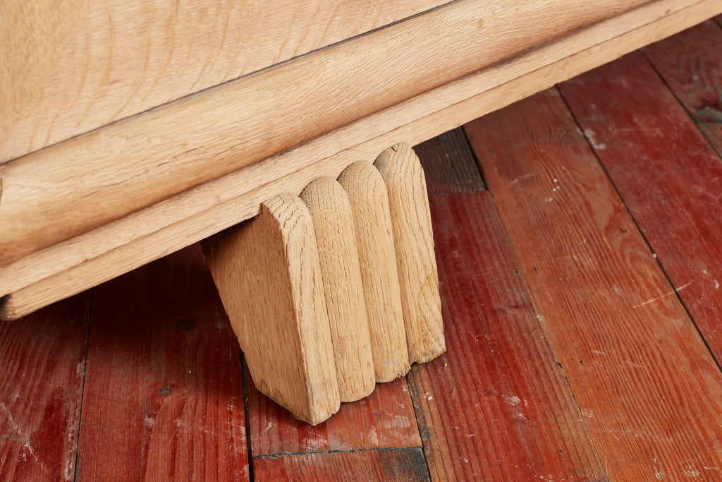 1940's Oak Sideboard With Burgundy Marble