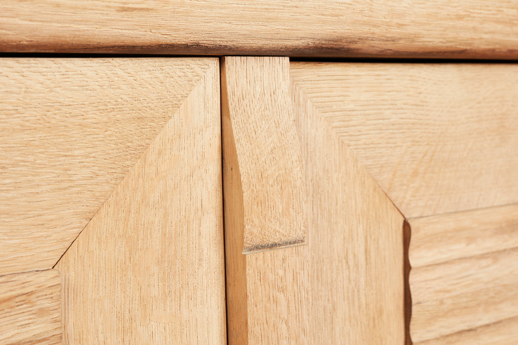 1940's Oak Sideboard With Burgundy Marble