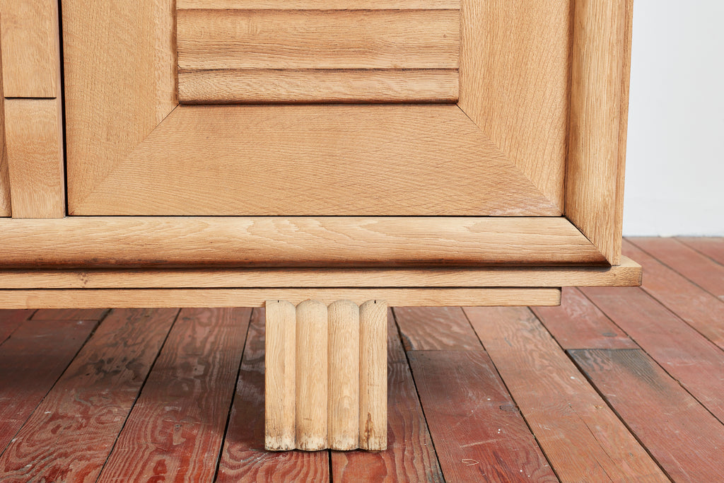 1940's Oak Sideboard With Burgundy Marble