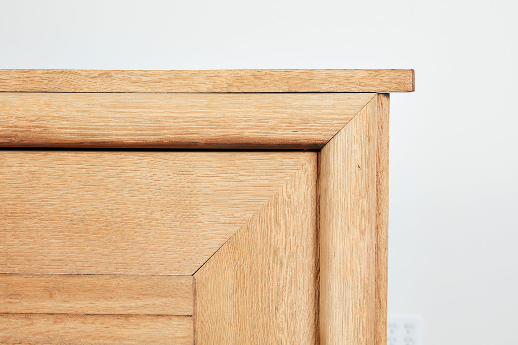 1940's Oak Sideboard With Burgundy Marble
