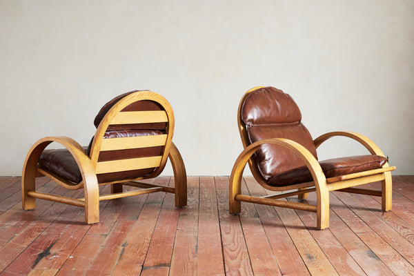 Adalberto Del Lago Leather Chairs