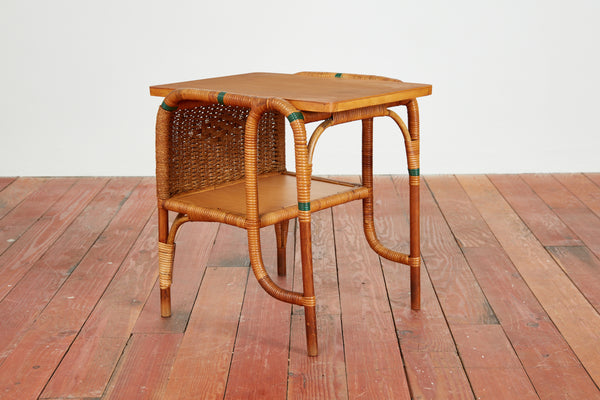Italian Wicker Side Table