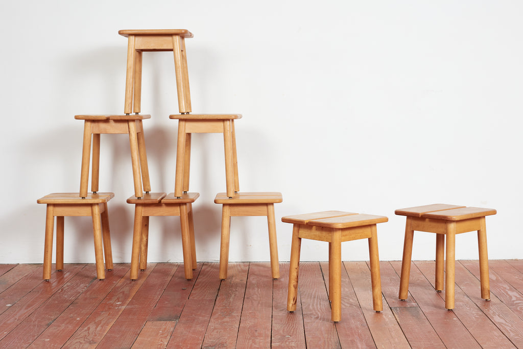Pierre Gautier Delaye Stool - Set of 8 - Orange Furniture