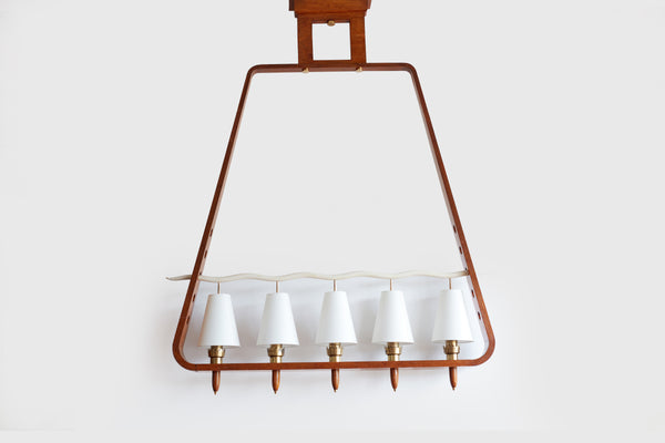 Giant 1930's Italian Wood Chandelier