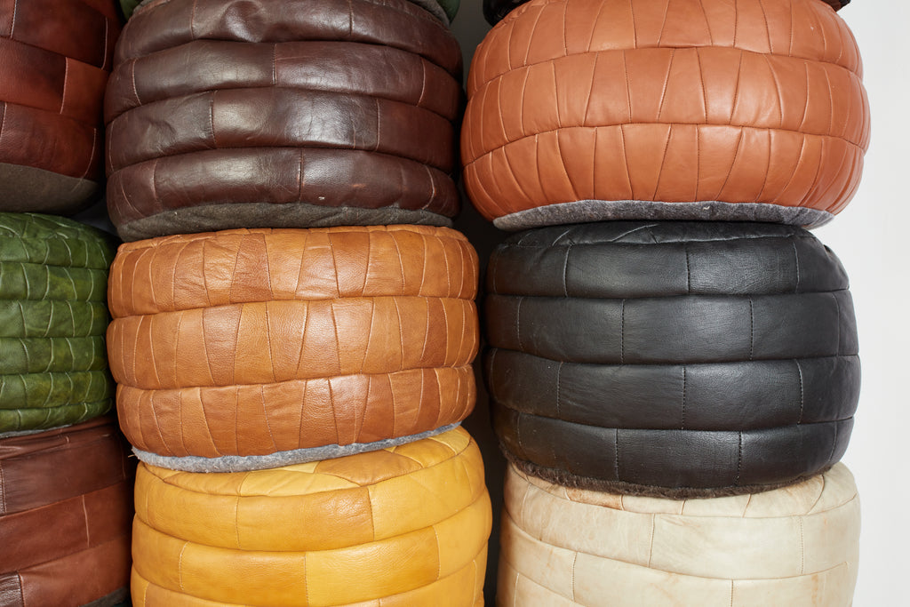 De Sede Leather Patchwork Ottomans