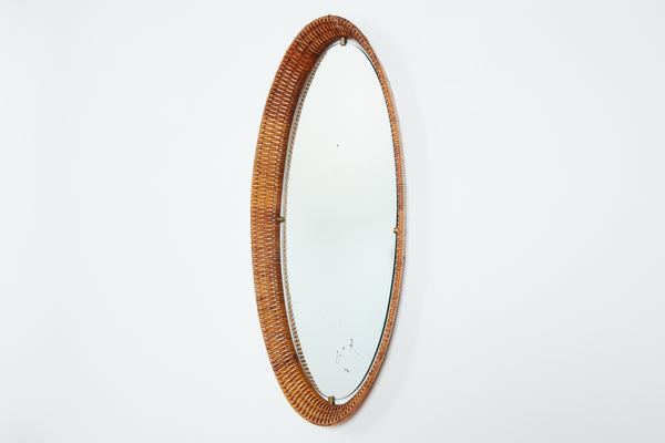 Italian Oval Wicker Mirror