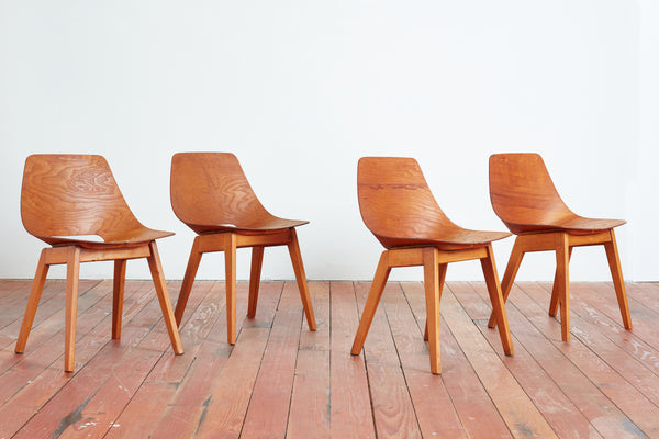 Rare Guariche Wood Dining Chairs