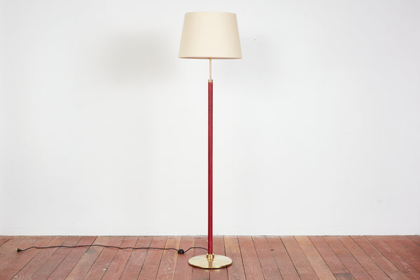 Red Jacques Adnet Style Floor Lamp