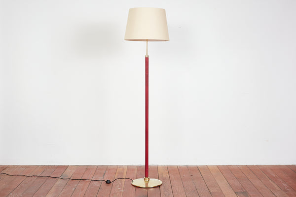 Red Jacques Adnet Style Floor Lamp